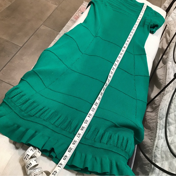 Anthropologie Maeve Promenade Pointelle Fit and Flare Knit Dress Green Size M - Picture 13 of 14
